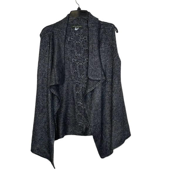 Eddie Bauer Open Cardigan Sweater‎ Size Medium Gray Silver Sleeveless Womens - Picture 1 of 6